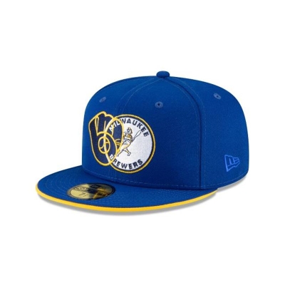 Milwaukee Brewers Gorra | New Era MLB Double Logo 59fifty Fitted Cap Mexico - Azules